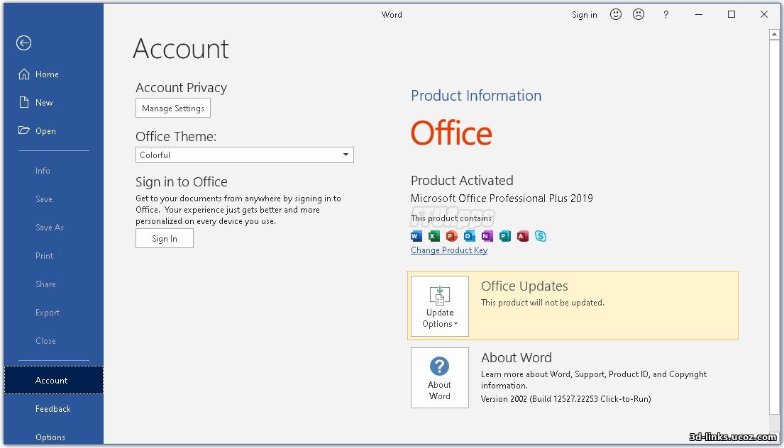 Microsoft Office 2016-2019 Professional Plus Activation
