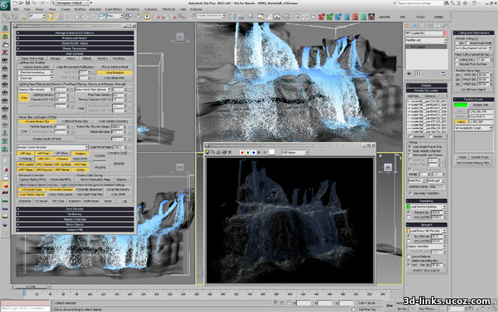 Waterfall rendering using Krakatoa MY 2.7 in VFX workflow